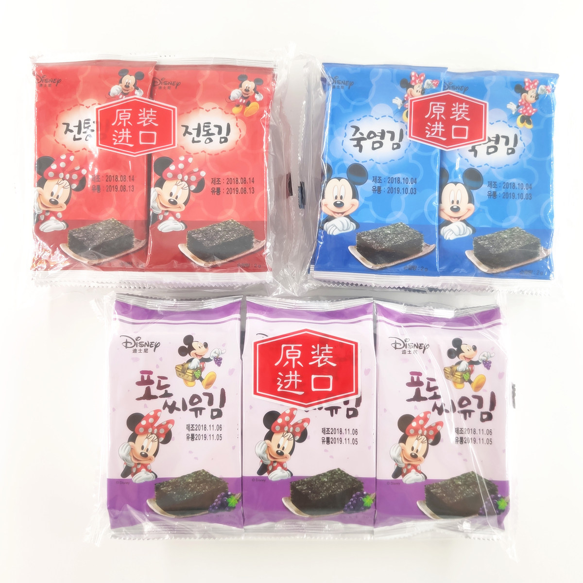 韓國食品七福屋Disney迪士尼米奇系列竹鹽葡萄迷妳傳統海苔15/12g在類目 零食/堅果/特產, 魷魚絲/魚乾/海味即食, 海苔系列中 - 來自Buy2taobao.com提供專業的淘寶代購服務