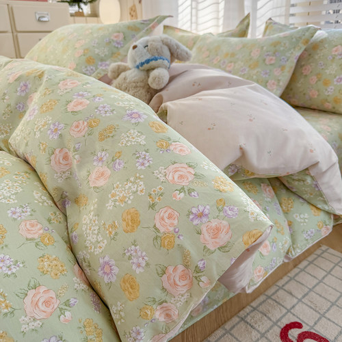 2026新款田园纯棉四件套100全棉床单被套三件套床上用品四季通用