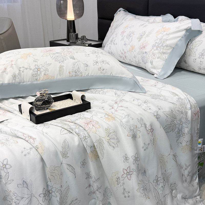 夏季天丝空调被A类母婴级可机洗冰丝夏凉被四件套轻奢高级感薄被