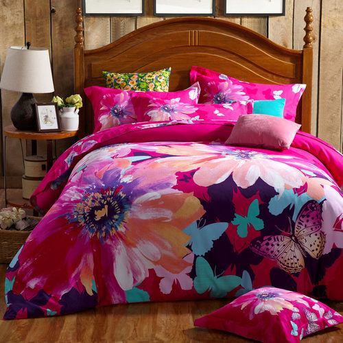 3d加厚磨毛四件套纯棉婚庆