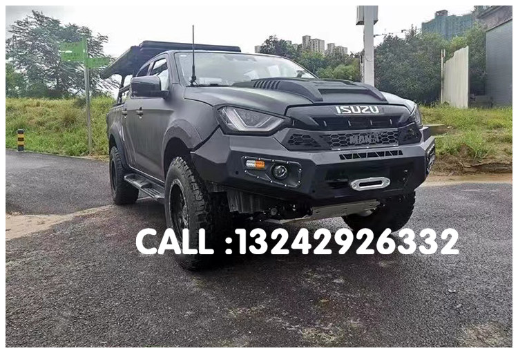 新款五十铃DMAX前后杠 可装绞盘 保险杠防护越野钢制竞技杠