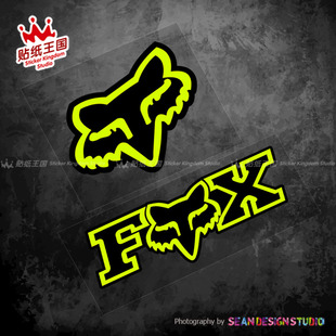 适用FOX 饰反光防水贴纸 Racing越野摩托车车山地单车车贴头盔装