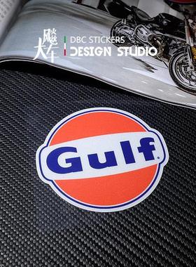适用石油贴纸gulf汽车改装赞助商摩托车踏板反光贴花个性装饰车贴