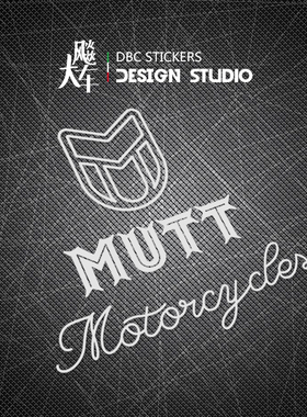 适用大韩大脚怪MUTT摩托车贴纸 游侠油箱贴膜轻骑250侧盖黑色贴花