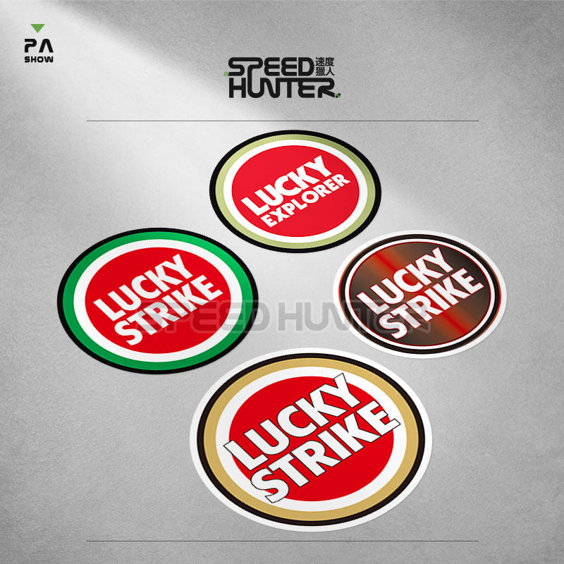 适用Lucky Strike 好彩头盔贴纸 摩托车贴机车个性装饰防水反光贴