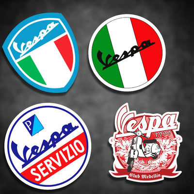意大利适用于 Piaggio 比亚乔 Vespa摩托车贴机车踏板改装车贴纸