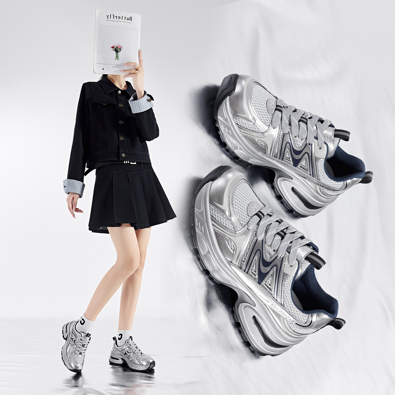 香香莉增高轻便老爹鞋女2025新款韩版百搭双网面休闲运动鞋029500