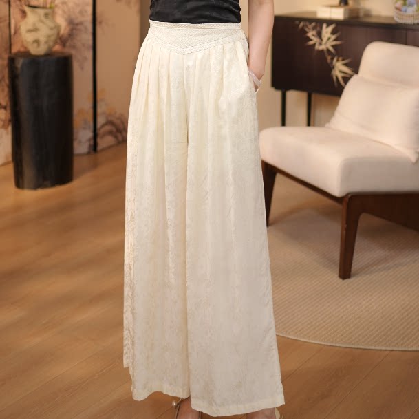 【落雪-缂丝织花休闲裤】重工品质新款织花气质休闲裤8825