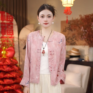 【梦江南-外套】春款上新圆领款时尚正肩外套2126