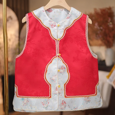 【福猫贺春-双面马甲】新中式国风款原创设计双面穿马甲6889