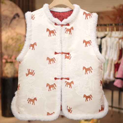 【马到功成-双面马甲】新中式加棉国风双面穿马甲2770