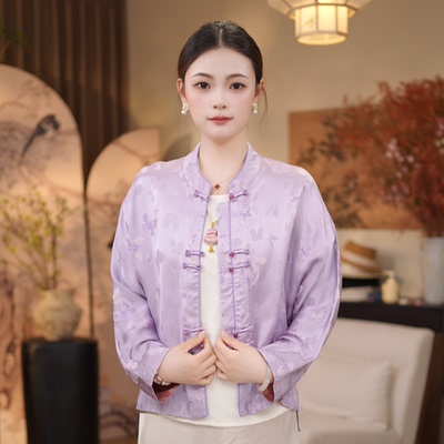 【翩翩蝴蝶-外套】新中式高定织花立领减龄外套1313