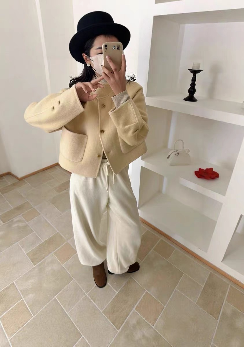 2025秋冬新款双面羊绒大衣女中长款韩版宽松羊毛呢子外套