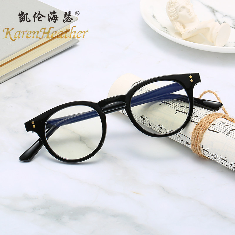 抖音同款黑框眼镜女gm大框素颜圆框护眼睛近视韩版潮抗蓝光防辐射