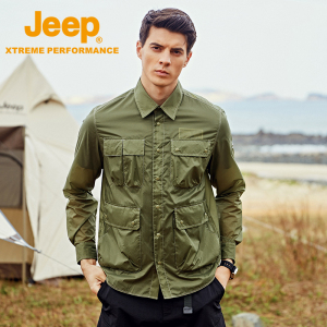 Jeep吉普户外防晒衣男款夏季轻薄工装外套钓鱼服防水透气长袖夹克