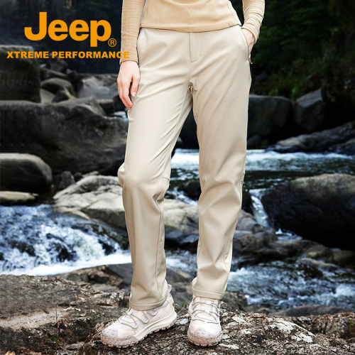 Jeep冬季加绒防泼水软壳裤
