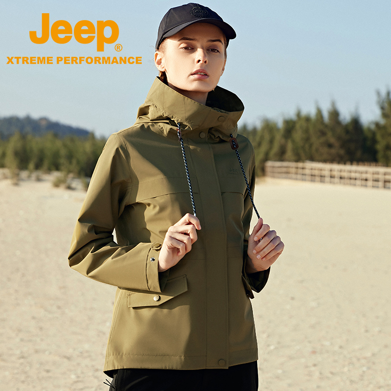 jeep吉普户外防泼水冲锋衣女春季
