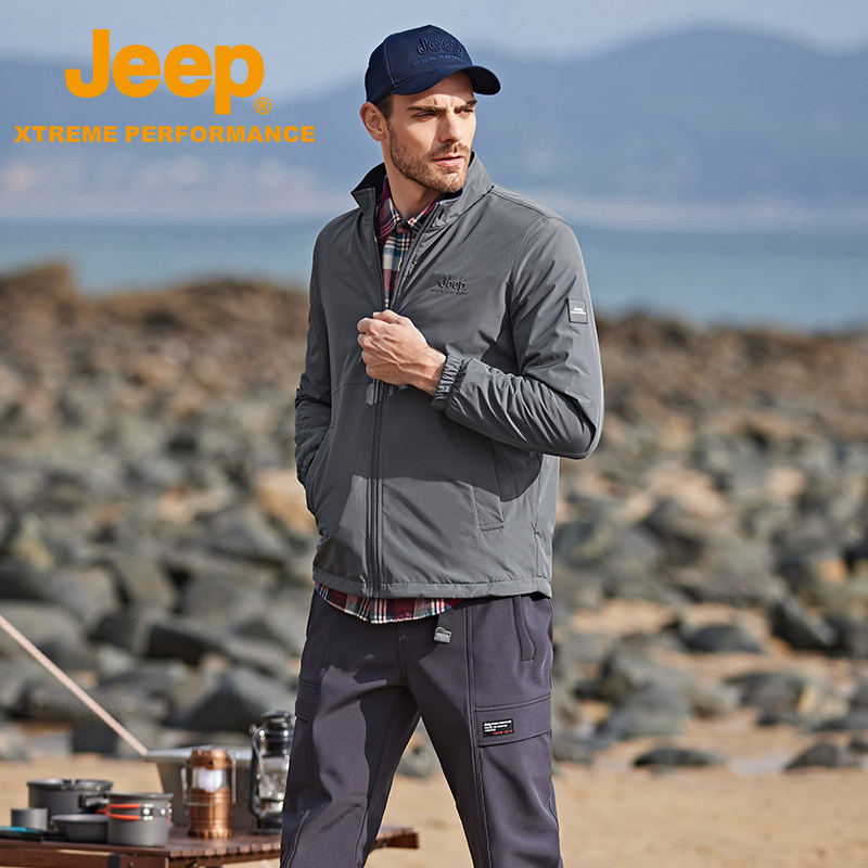Jeep吉普秋冬加绒双面穿夹克男士轻暖蓄热外套户外防水防风茄克,户外/登山/野营/旅行用品,户外休闲衣,淘宝优惠券,粉丝福利购,淘宝优惠卷