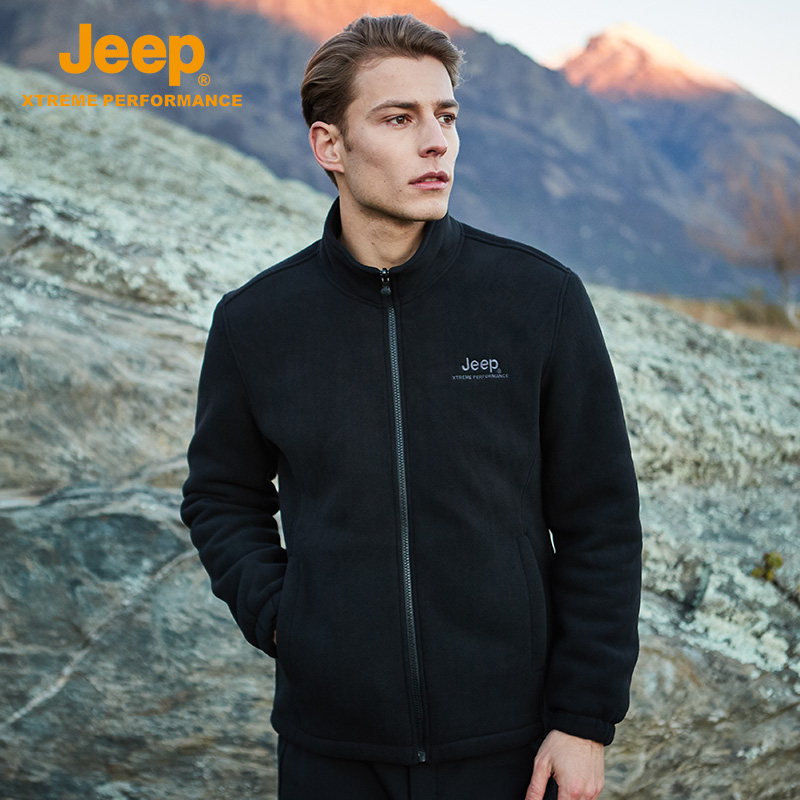 Jeep吉普户外秋冬男士抓绒衣
