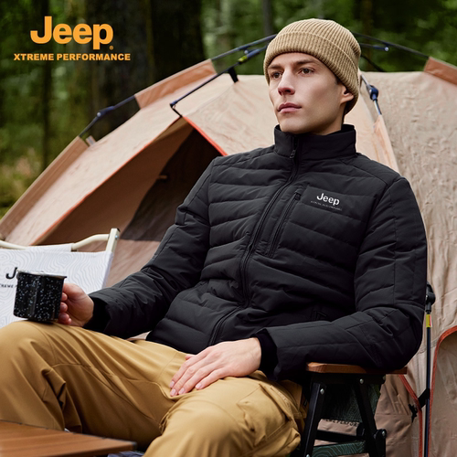 Jeep吉普男式保暖鹅绒羽绒服