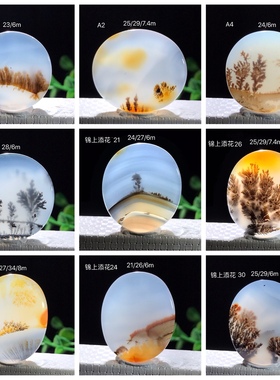 马达加斯加海洋玉髓圆牌风景玛瑙