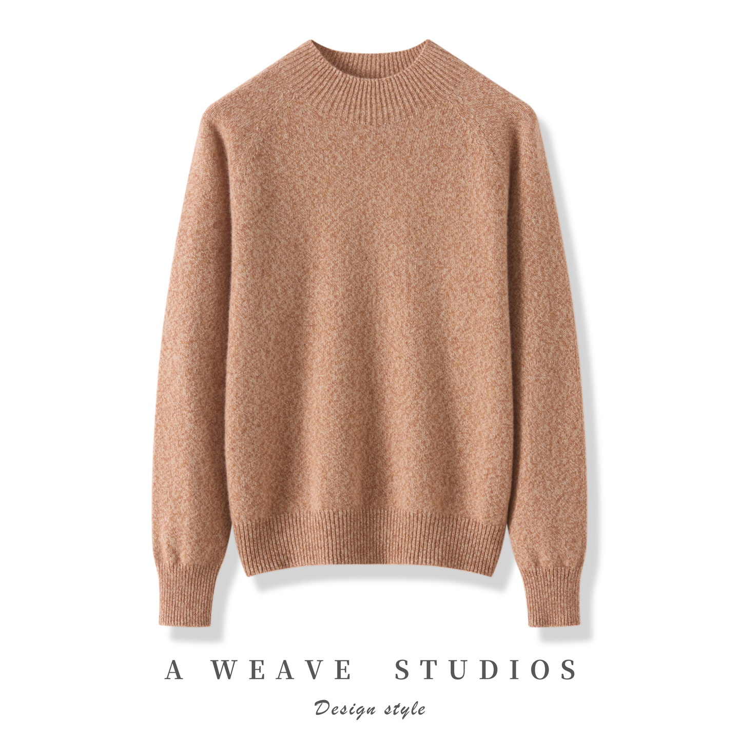 2025秋冬新款无缝100%纯山羊绒衫女半高领加厚宽松花纱百搭针织衫