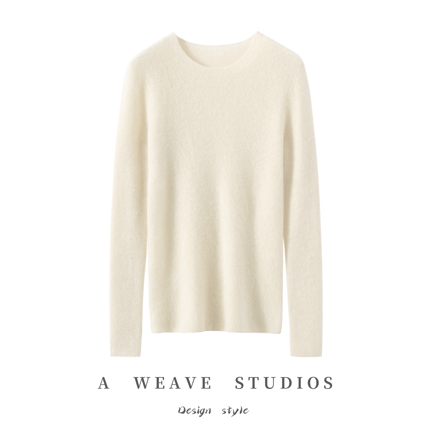 2025秋冬新款100%纯山羊绒衫女圆领纯色抽条上衣修身套头针织打底