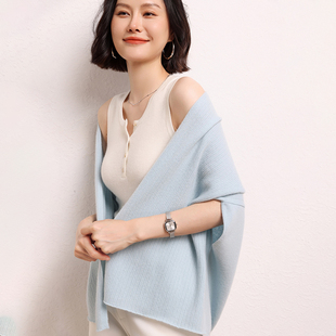 外套洋气百搭蝙蝠袖 2025秋季 女宽松针织衫 100%山羊绒开衫 披肩 新款