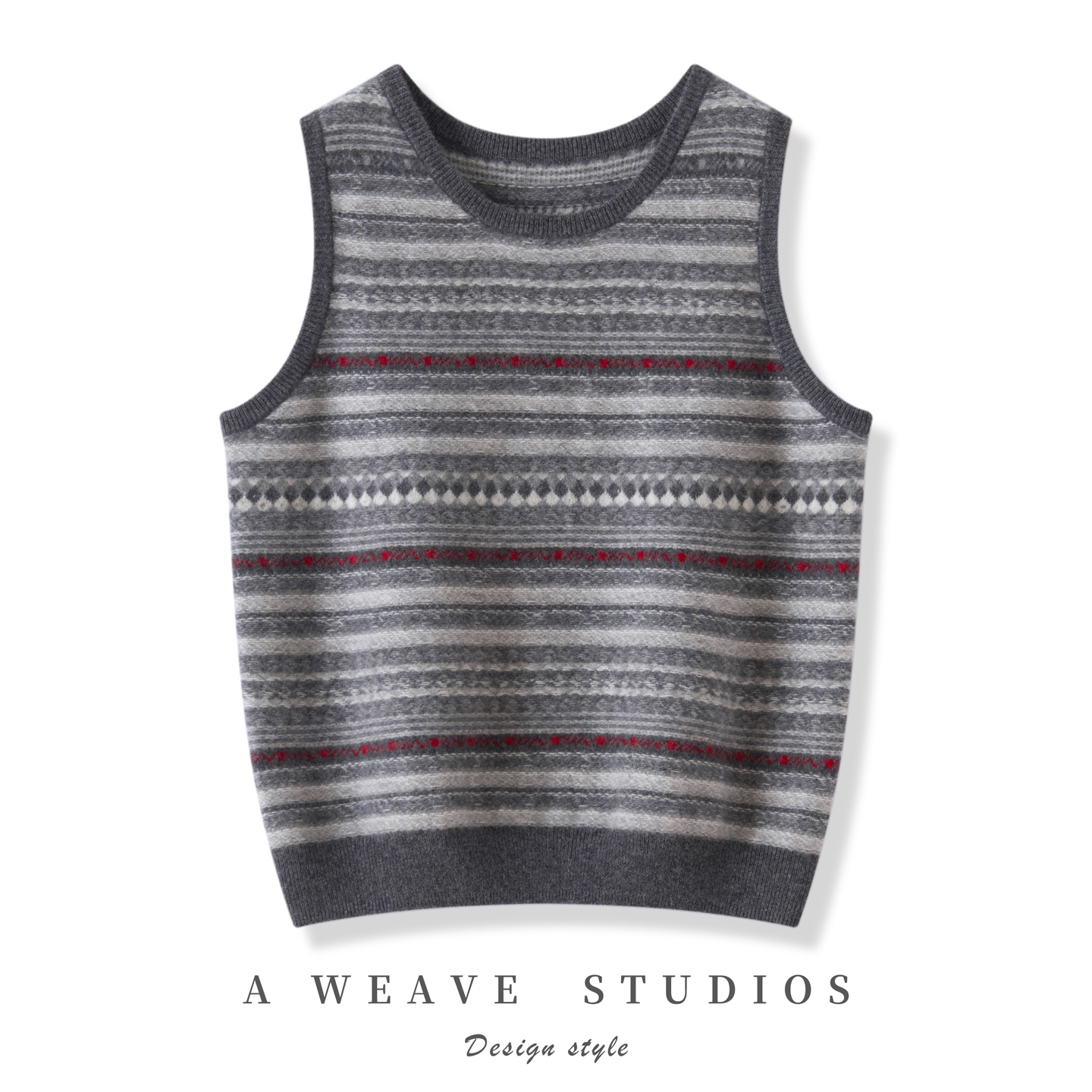 2025秋冬新款羊绒背心女100%纯山羊绒衫宽松百搭条纹针织背心马甲