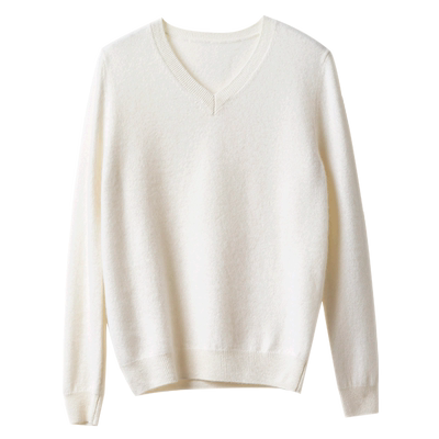 V领简约100纯山羊绒百搭打底衫
