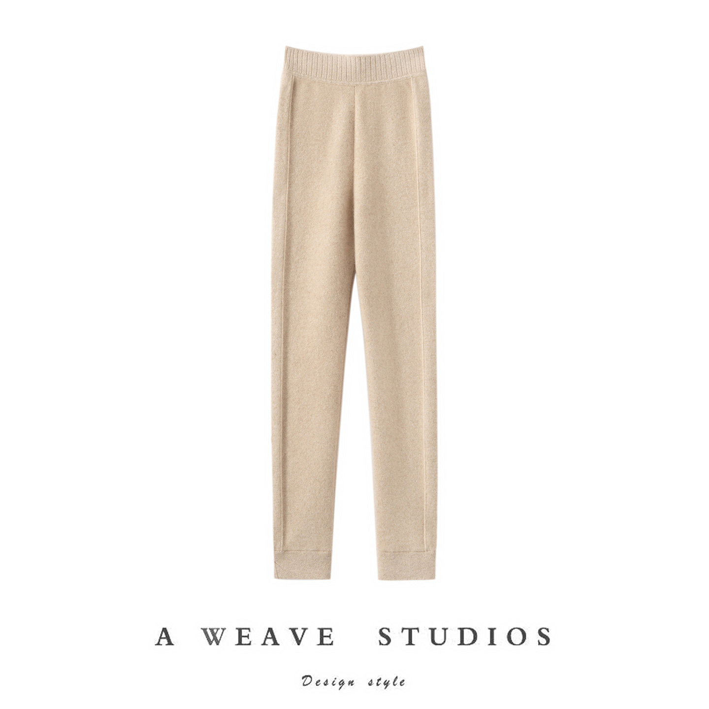 2025秋冬新款100%山羊绒裤女纯色厚款保暖高腰修身针织塑形打底裤