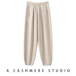 外穿 女士加厚保暖休闲宽松慢跑羊绒裤 2025秋冬新款 100%纯山羊绒裤