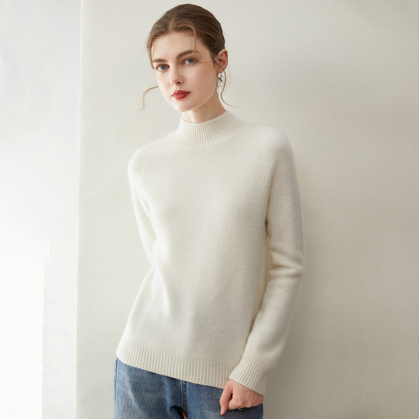 秋冬新款100%纯山羊绒衫女半高领针织打底衫宽松显瘦百搭加厚毛衣,女装/女士精品,羊绒衫,淘宝优惠券,粉丝福利购,淘宝优惠卷