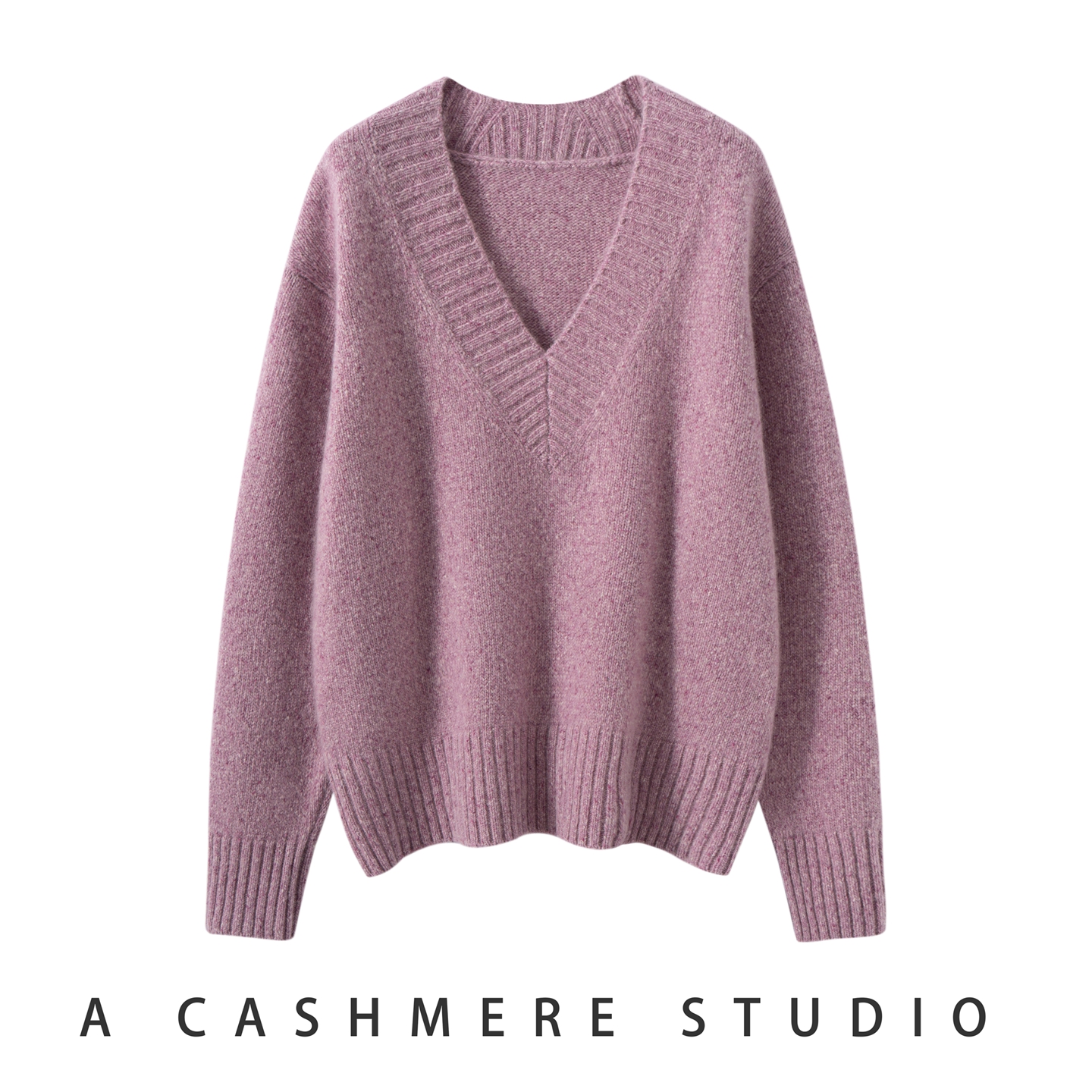 2025秋冬新款羊绒针织衫女100纯山羊绒V领加厚羊绒衫纯色毛衣上衣