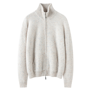 宽松加厚毛衣外套上衣 女立领针织衫 2025秋冬新款 100%纯山羊绒开衫