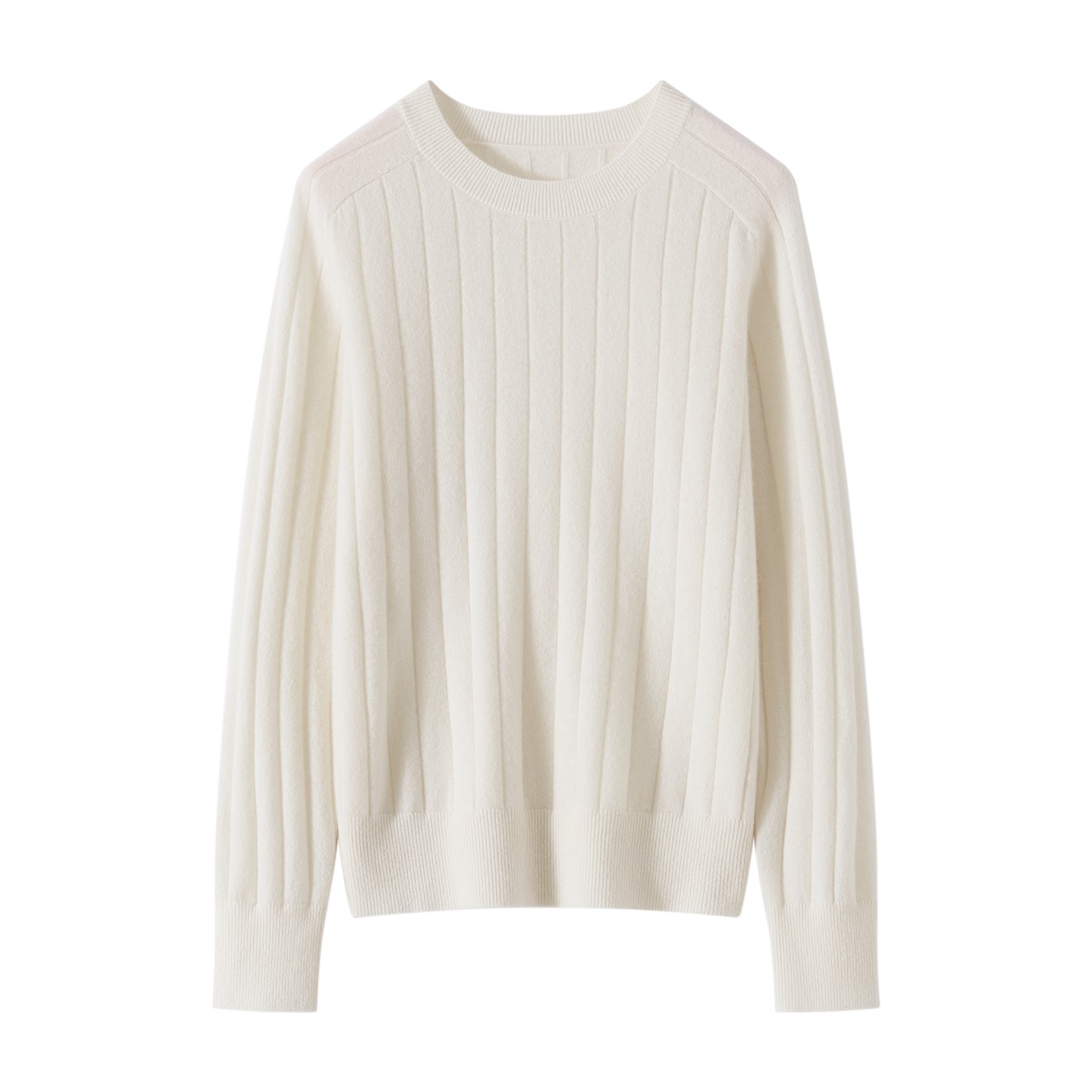 秋冬新款圆领坑条针织衫100%纯山羊绒衫女简约宽松打底衫毛衣上衣,女装/女士精品,羊绒衫,淘宝优惠券,粉丝福利购,淘宝优惠卷