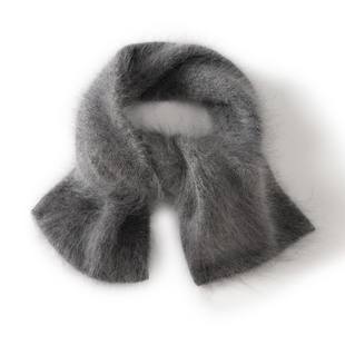 25秋冬新款100%纯山羊绒女拉绒针织穿孔围巾时尚百搭保暖纯色围脖