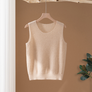 背心毛衣马甲坎肩打底衫 25秋冬新款 无袖 女圆领针织衫 100%山羊绒衫