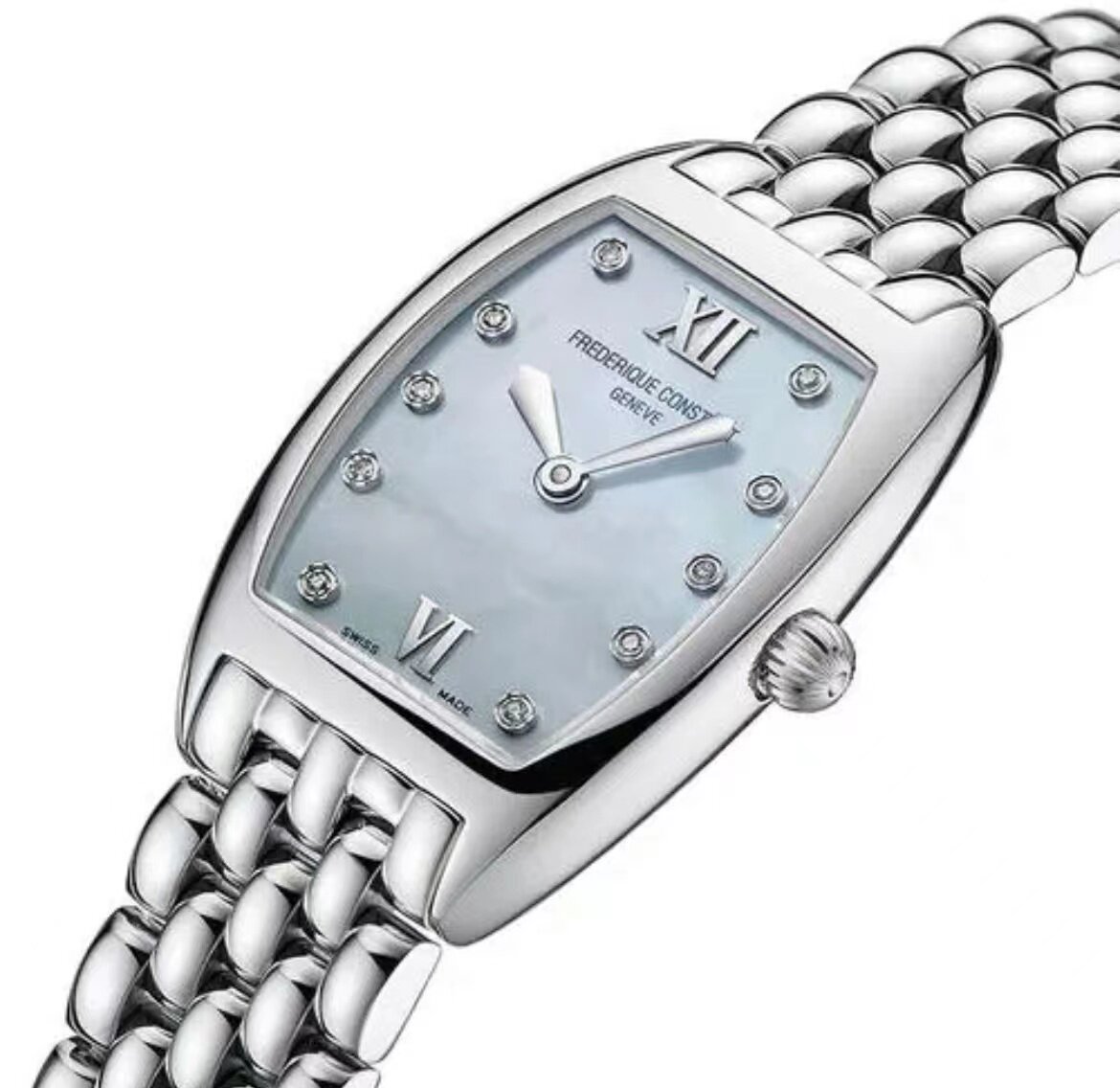 瑞士全新康斯登frederiqueconstant典雅系列镶钻时尚休闲石英女表