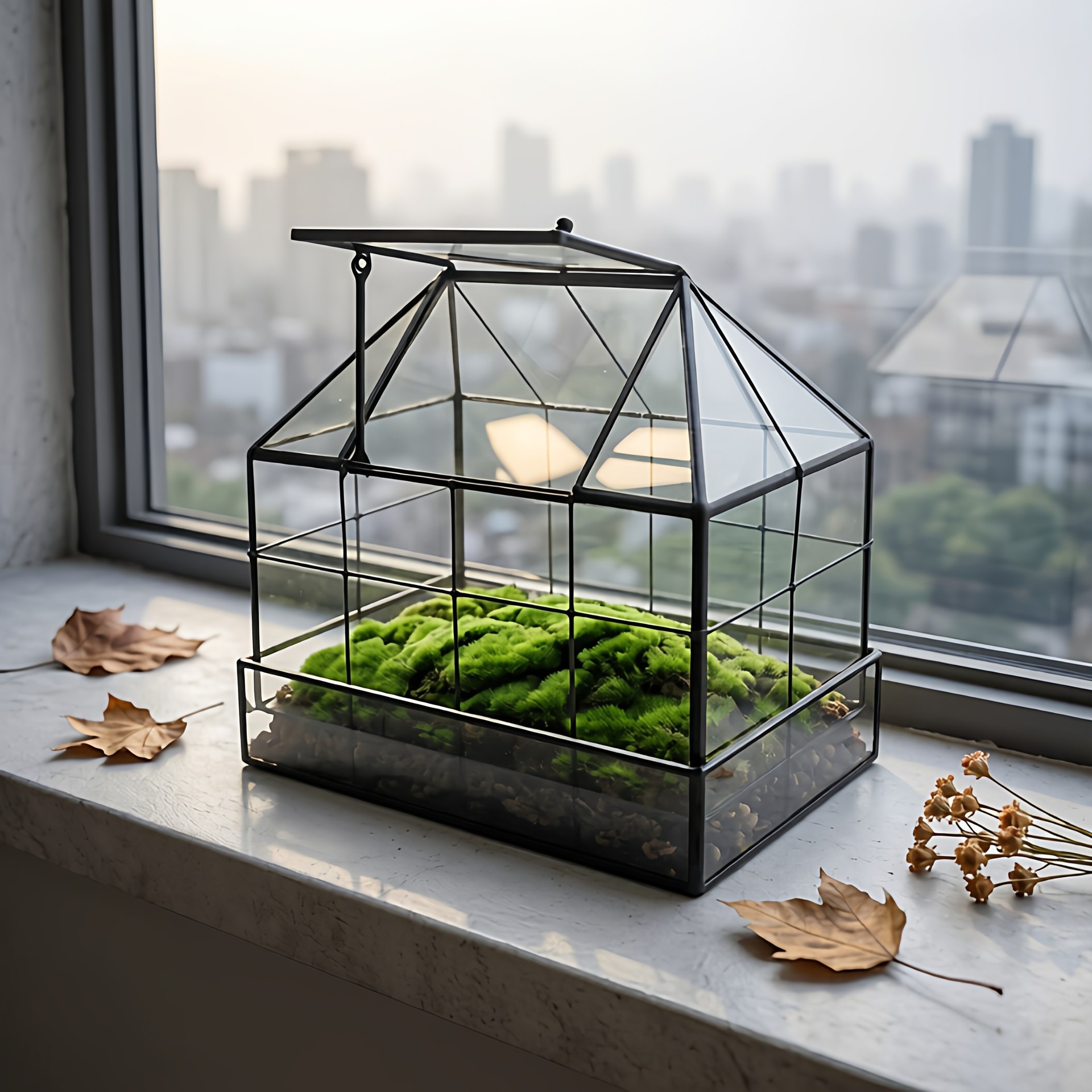 北欧家居装饰饰品摆件创意几何玻璃罩花房微景观盆阳台软装工艺品