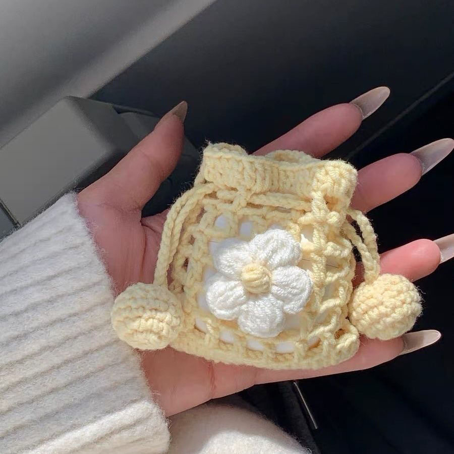 小花朵耳机钩织材料包手工编织diy礼物手作抖音小红书同款带教程