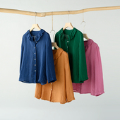 梭家TP2115 减龄感四色法国进口亚麻衬衫