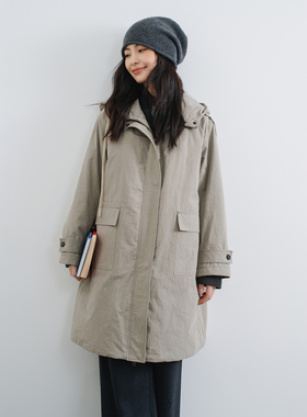 梭家｜长风｜新雪丽高效保暖 精选新疆长绒棉日系连帽中长款棉服