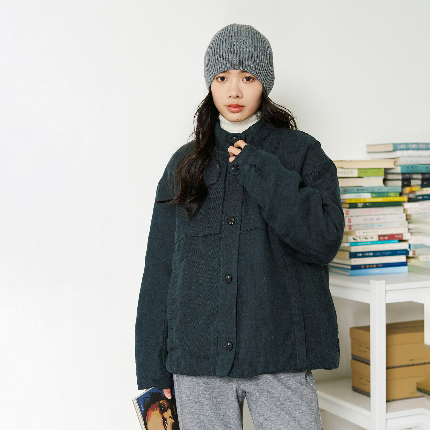 梭家羊毛短款文艺宽松