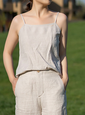 梭家TP1238原创棉麻吊带打底衫