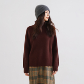 冬女套头半高领毛衣 节｜简约通勤纯羊毛针织打底衫 梭家｜有你 季