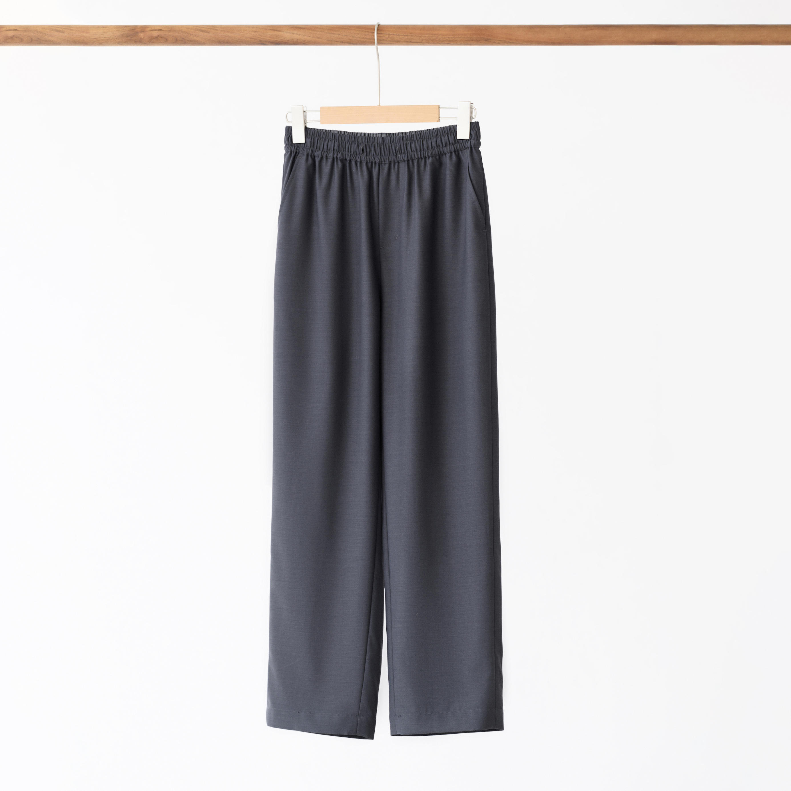 松紧腰简约长裤羊毛精纺