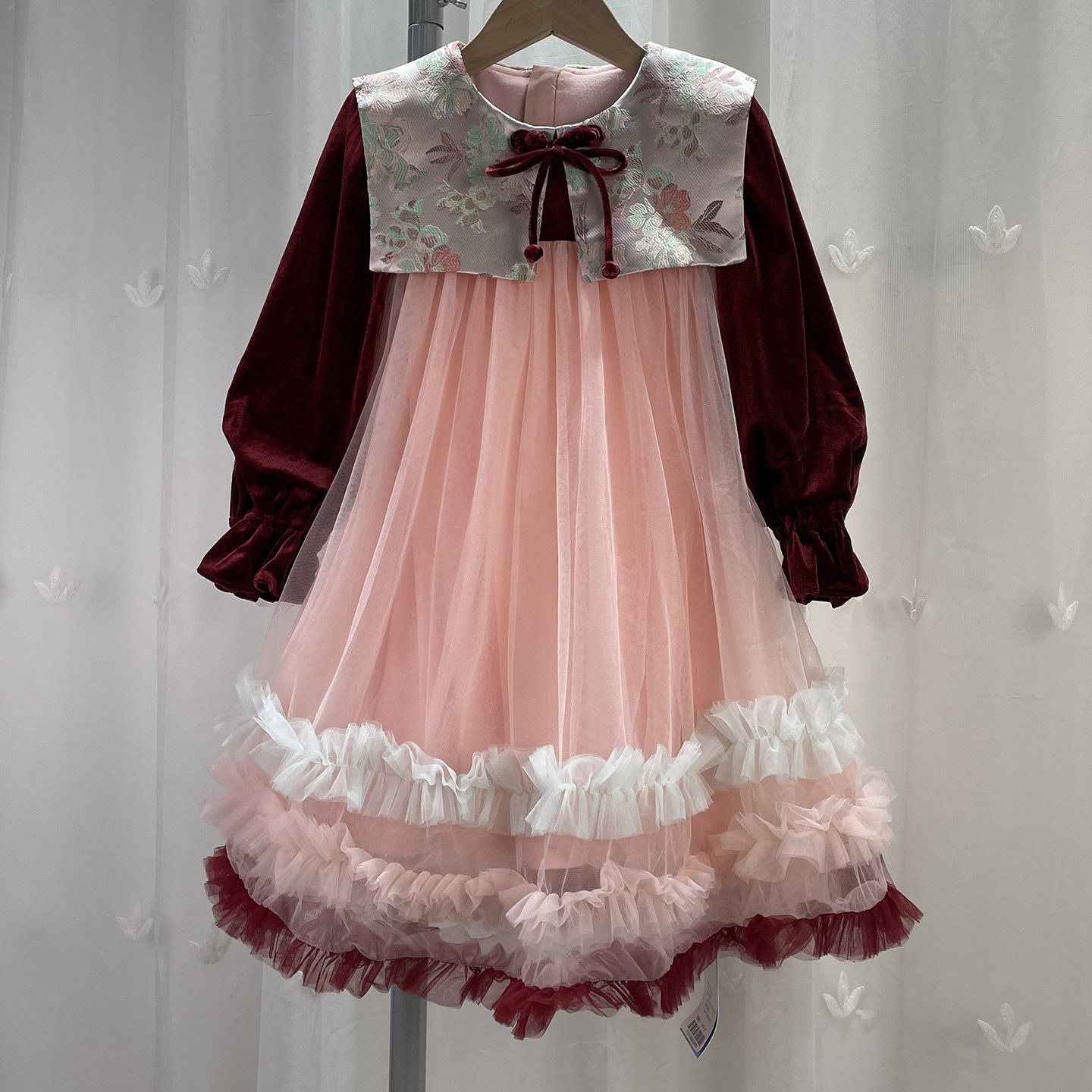 宝W旗下品牌折扣童装中大童国风连衣裙儿童秋冬丝绒网纱裙拜年服,童装/婴儿装/亲子装,连衣裙,淘宝优惠券,粉丝福利购,淘宝优惠卷