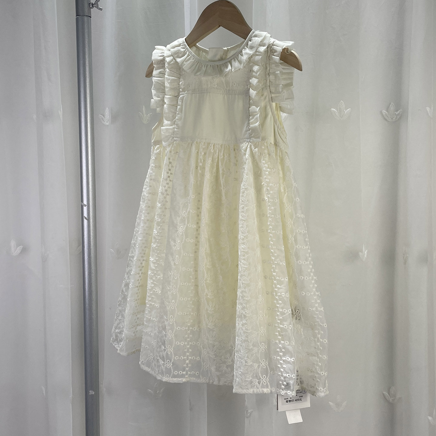 包 品牌折扣童装中小童女童无袖连衣裙儿童夏季唯美提花背心裙