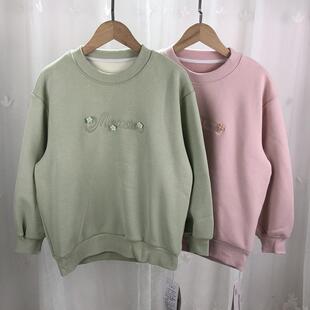 BJS 品牌折扣童装中大童女童套头卫衣儿童秋冬加绒休闲上衣少女装